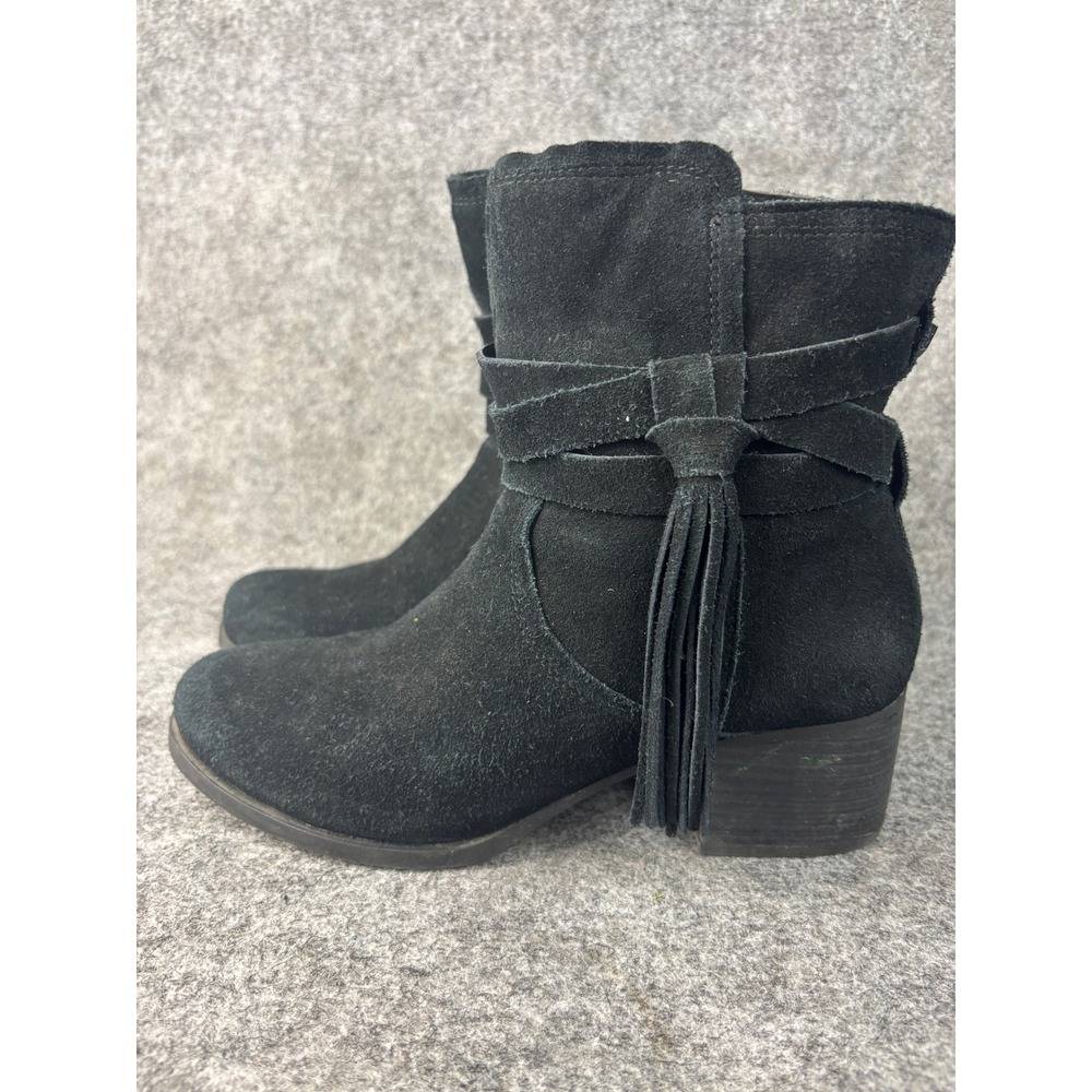 Koolaburra by UGG Ankle Boots Womens 8 Black Suede Fringe Tassel Booties 1020129